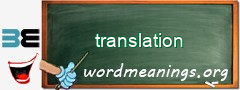 WordMeaning blackboard for translation